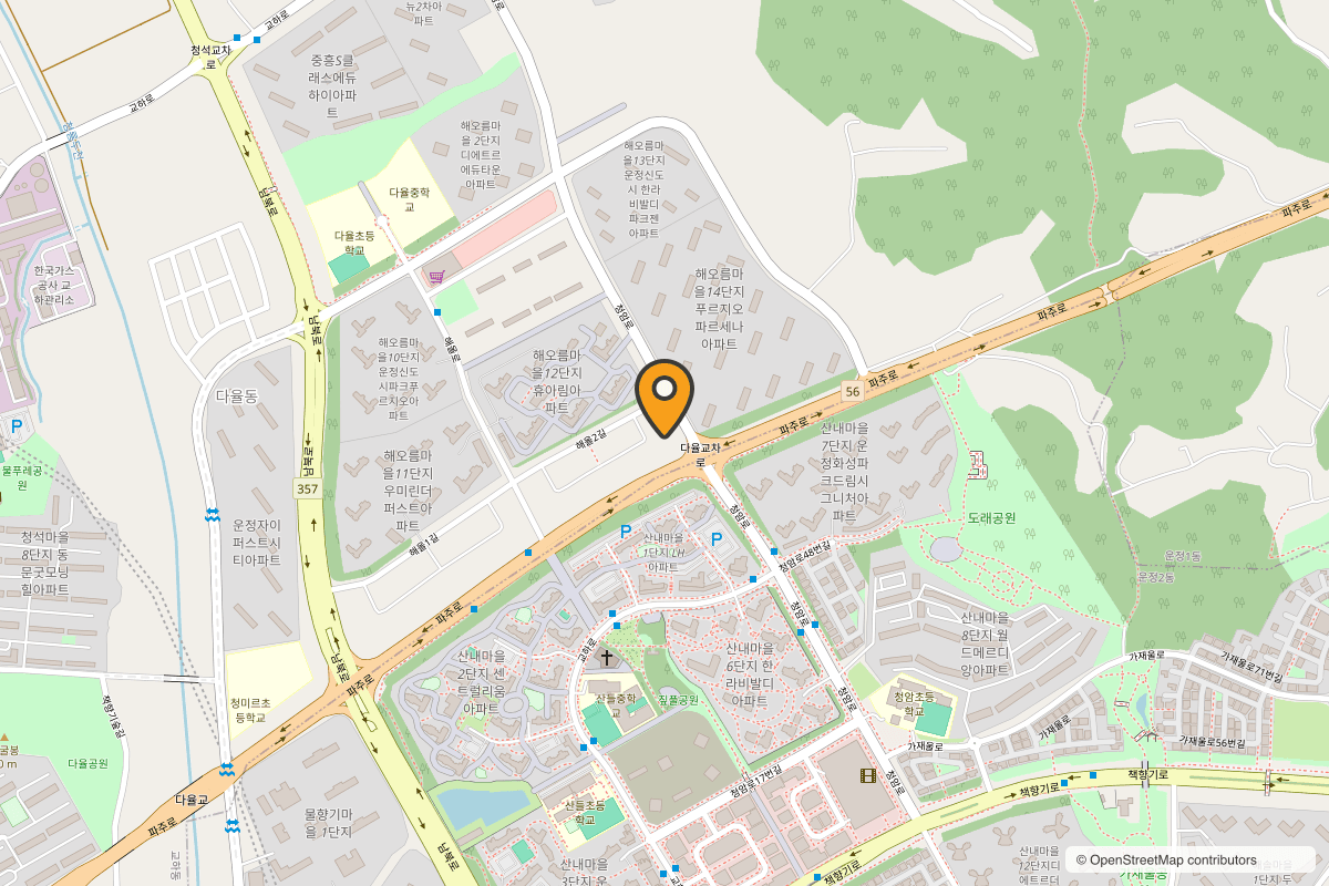 서울하이동물의료센터 위치 지도(정적, OpenStreetMap)